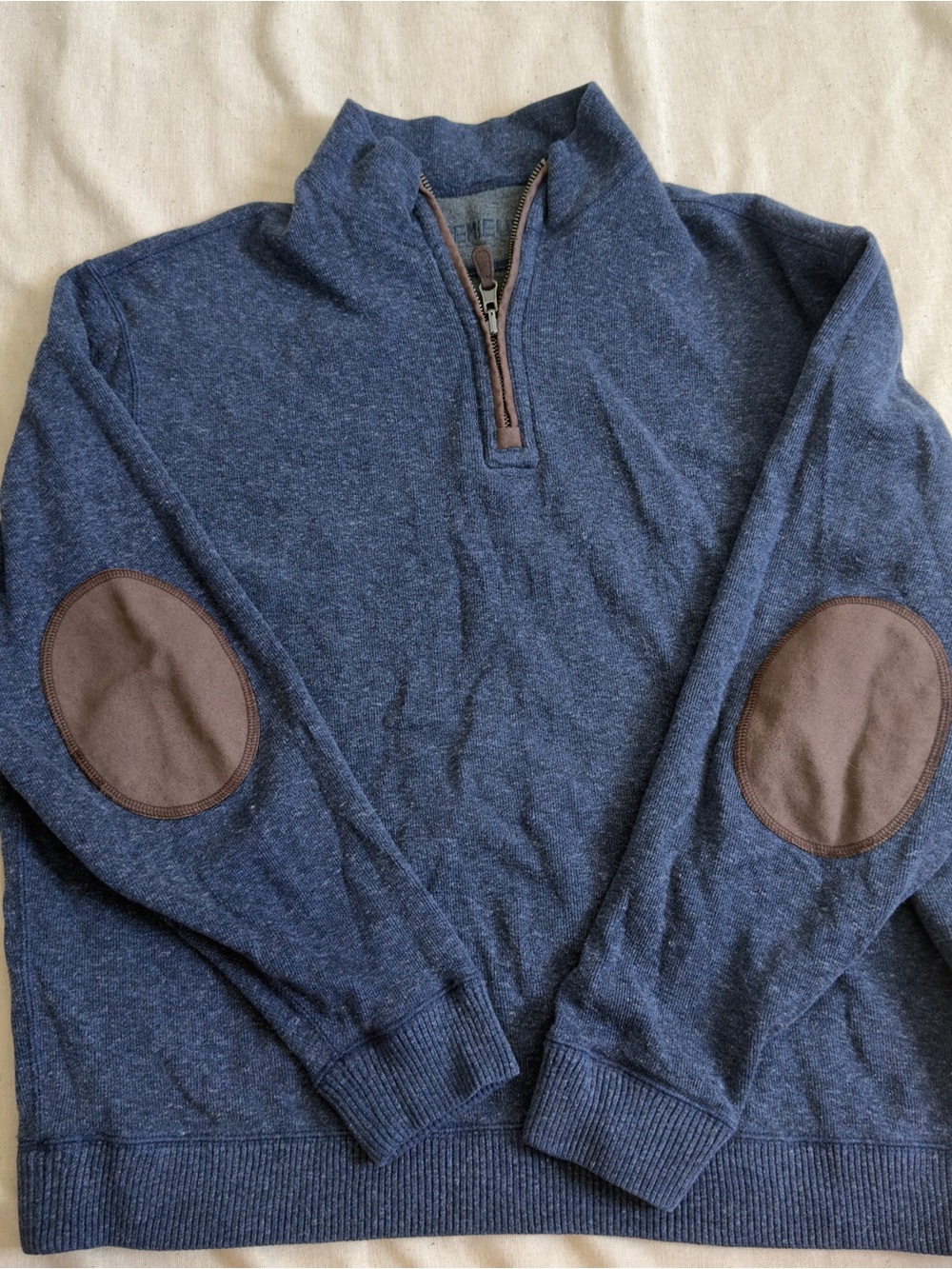 CREMIEUX REVERSIBLE QUARTER ZIP PULLOVER LARGE
